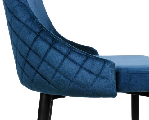 Krzesło welurowe tapicerowane Vermont Velvet granatowe Krzesło welurowe tapicerowane Vermont Velvet granatowe