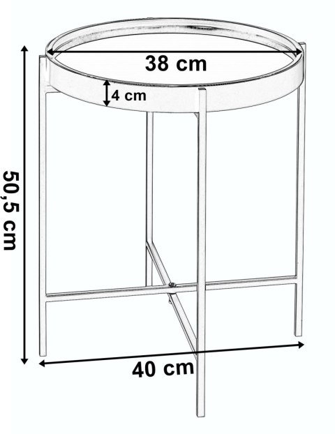 Stolik metalowy z lustrem loft Santiago czarny Stolik metalowy z lustrem loft Santiago czarny