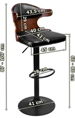 Hoker barowy Fontana loft czarny