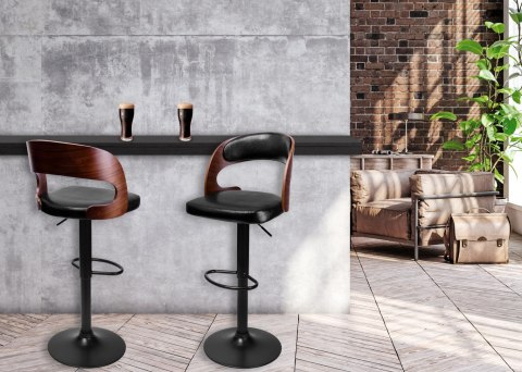 Hoker barowy Portland loft czarny Hoker barowy Portland loft czarny