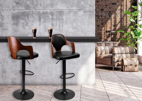 Hoker barowy Toledo loft czarny Hoker barowy Toledo loft czarny
