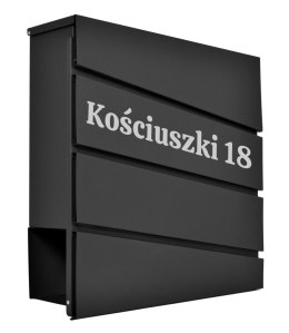 Skrzynka pocztowa na listy Bjorg czarny z napisami