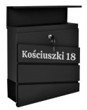 Skrzynka pocztowa na listy Bjorg czarny z napisami