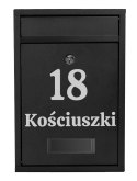 Skrzynka pocztowa na listy Gustav czarna z napisami