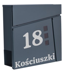 Skrzynka pocztowa na listy JOHAN antracyt z napisami