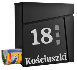 Skrzynka pocztowa na listy Johan czarny z napisami