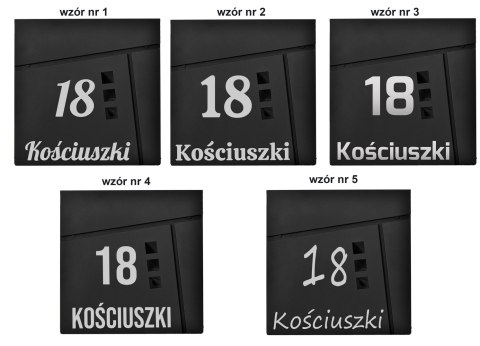 Skrzynka pocztowa na listy Johan czarny z napisami Skrzynka pocztowa na listy Johan czarny z napisami