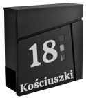 Skrzynka pocztowa na listy Johan czarny z napisami