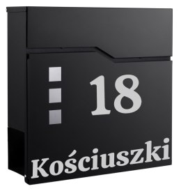 Skrzynka pocztowa na listy Ruben czarny z napisami