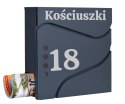Skrzynka pocztowa na listy Sven z gazetnikiem antracyt z napisami