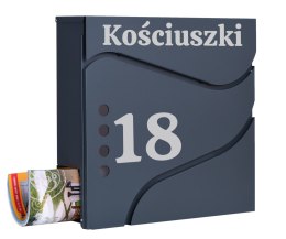 Skrzynka pocztowa na listy Sven z gazetnikiem antracyt z napisami