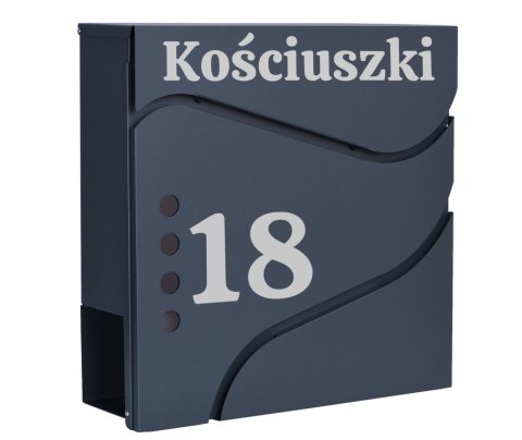 Skrzynka pocztowa na listy Sven z gazetnikiem antracyt z napisami Skrzynka pocztowa na listy Sven z gazetnikiem antracyt z napisami
