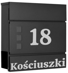 Skrzynka pocztowa na listy Werner czarny z napisami
