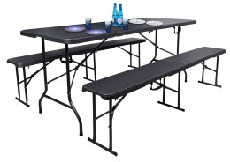 Stół cateringowy Oakland 180 cm + 2 ławki