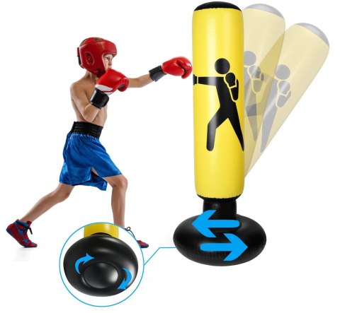 Bokserski dmuchany worek treningowy ROCKY 150 cm żółty Bokserski dmuchany worek treningowy ROCKY 150 cm żółty