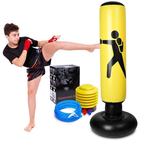 Bokserski dmuchany worek treningowy ROCKY 150 cm żółty Bokserski dmuchany worek treningowy ROCKY 150 cm żółty