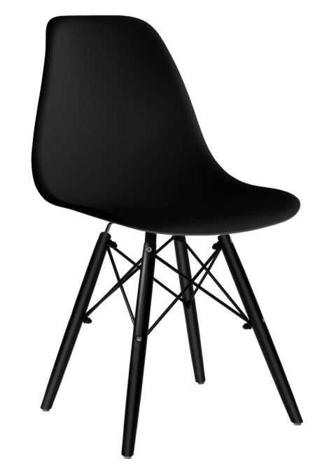 Krzesło plastikowe Milano Black DSW czarne Krzesło plastikowe Milano Black DSW czarne