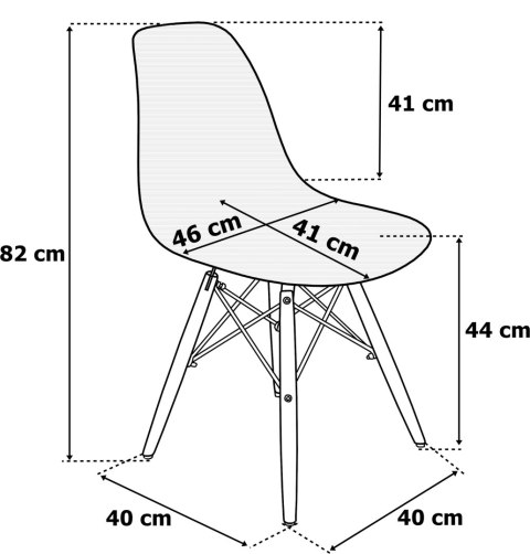 Krzesło plastikowe Milano Black DSW czarne Krzesło plastikowe Milano Black DSW czarne