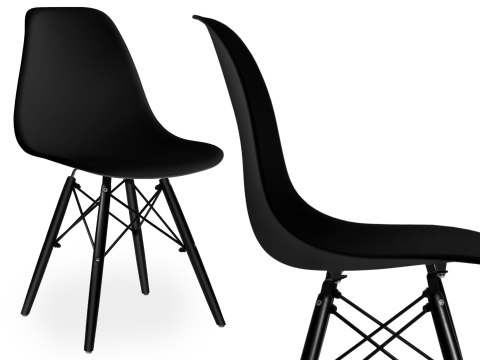 Krzesło plastikowe Milano Black DSW czarne Krzesło plastikowe Milano Black DSW czarne