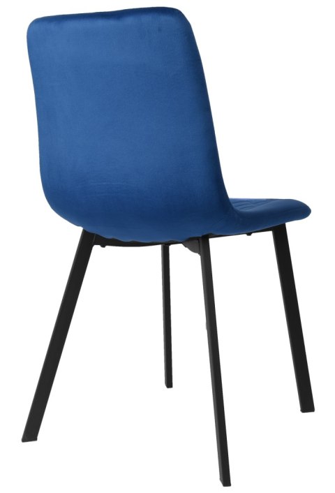 Krzesło welurowe CURTIS VELVET tapicerowane granatowy aksamit Krzesło welurowe CURTIS VELVET tapicerowane granatowy aksamit