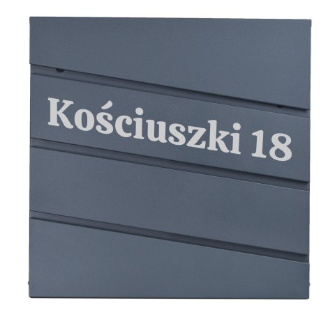 Skrzynka pocztowa na listy Bjorg antracyt z napisami Skrzynka pocztowa na listy Bjorg antracyt z napisami
