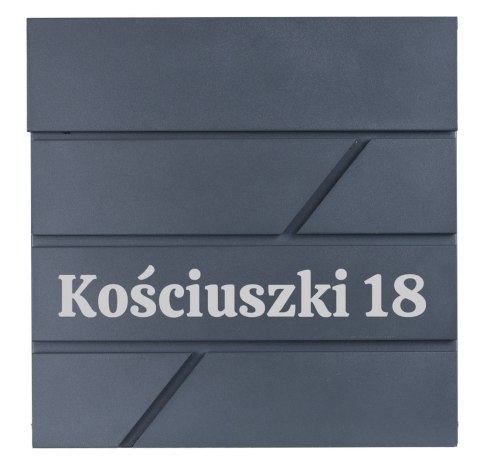 Skrzynka pocztowa na listy Tove antracyt z napisami Skrzynka pocztowa na listy Tove antracyt z napisami