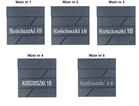 Skrzynka pocztowa na listy Tove antracyt z napisami Skrzynka pocztowa na listy Tove antracyt z napisami
