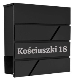 Skrzynka pocztowa na listy Tove czarna z napisami