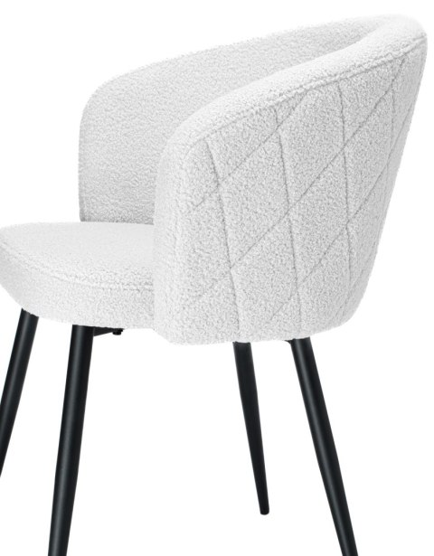 Krzesło boucle HAMPTON teddy białe Krzesło boucle HAMPTON teddy białe