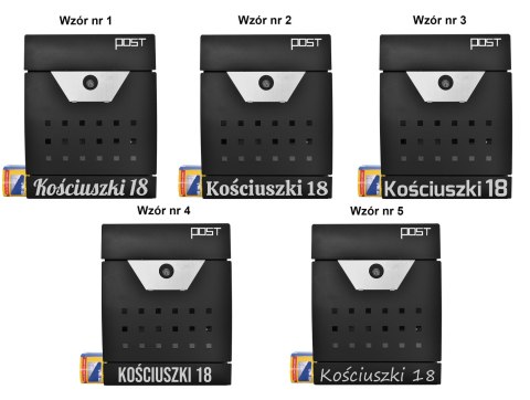 Skrzynka pocztowa na listy Ivar czarna z napisami Skrzynka pocztowa na listy Ivar czarna z napisami
