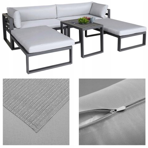 Zestaw mebli ogrodowych SANTO szary aluminium Zestaw mebli ogrodowych SANTO szary aluminium