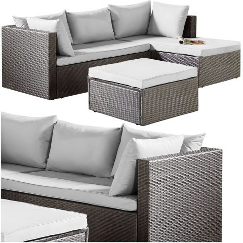 Zestaw mebli ogrodowych FLORENCJA szary sofa otomana Zestaw mebli ogrodowych FLORENCJA szary sofa otomana