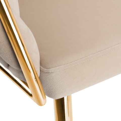 Krzesło welurowe plecione COFTON gold VELVET beżowy Krzesło welurowe plecione COFTON gold VELVET beżowy