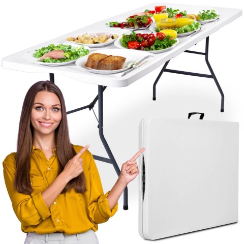 Stół cateringowy BALI WHITE składany w walizkę 180 cm biały Stół cateringowy BALI WHITE składany w walizkę 180 cm biały