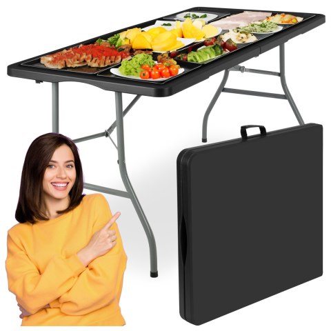 Stół cateringowy RICO składany w walizkę 150 cm czarny Stół cateringowy RICO składany w walizkę 150 cm czarny