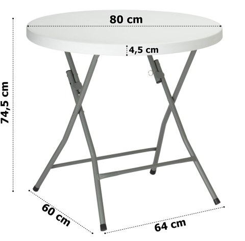 Stolik cateringowy okrągły BANKIET biały 80 cm Stolik cateringowy okrągły BANKIET biały 80 cm
