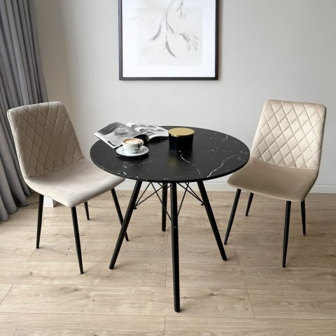 Stolik okrągły PARIS BLACK DTW 80 cm marmur czarny Stolik okrągły PARIS BLACK DTW 80 cm marmur czarny