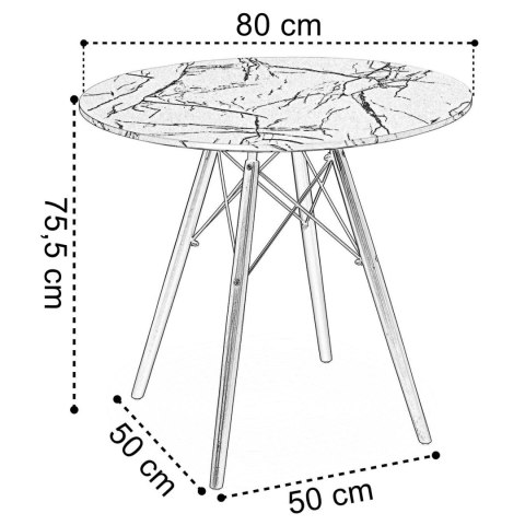 Stolik okrągły PARIS BLACK DTW 80 cm marmur czarny Stolik okrągły PARIS BLACK DTW 80 cm marmur czarny