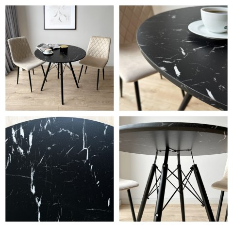 Stolik okrągły PARIS BLACK DTW 80 cm marmur czarny Stolik okrągły PARIS BLACK DTW 80 cm marmur czarny