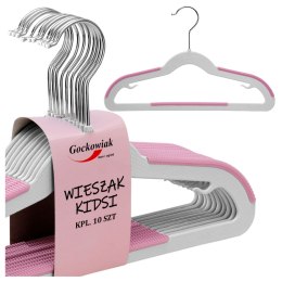 Wieszak KIDSI komplet 10 sztuk szaro-różowy