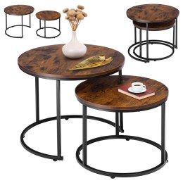 Zestaw dwóch stolików loft Galen Small Rustic