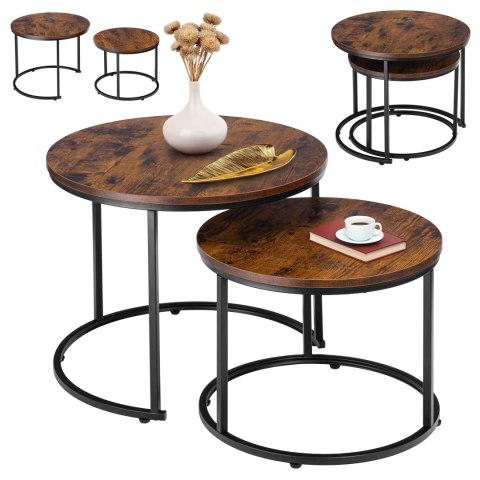 Zestaw dwóch stolików loft Galen Small Rustic Zestaw dwóch stolików loft Galen Small Rustic