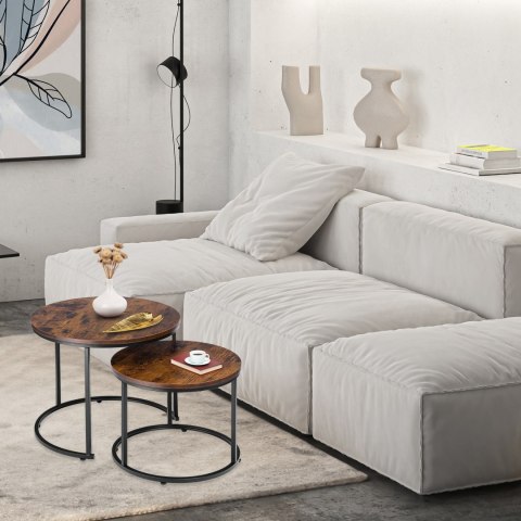 Zestaw dwóch stolików loft Galen Small Rustic Zestaw dwóch stolików loft Galen Small Rustic