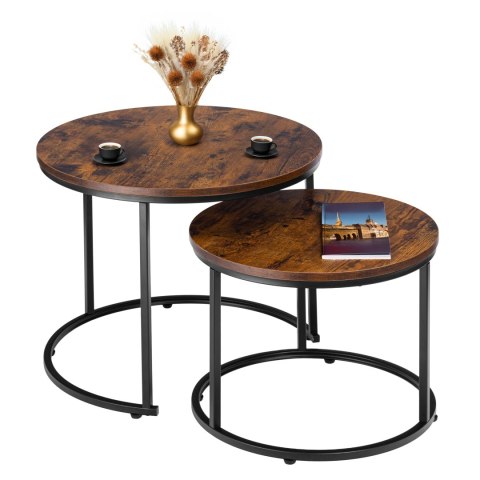Zestaw dwóch stolików loft Galen Small Rustic Zestaw dwóch stolików loft Galen Small Rustic