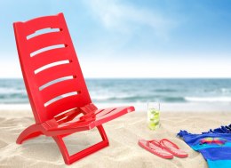 Krzesło plażowe TIRRENO czerwone