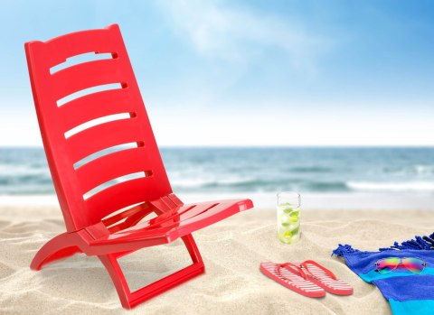 Krzesło plażowe TIRRENO czerwone Krzesło plażowe TIRRENO czerwone