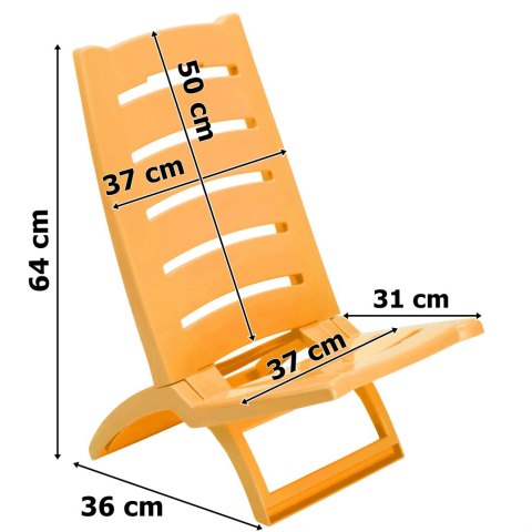 Krzesło plażowe TIRRENO żółte Krzesło plażowe TIRRENO żółte