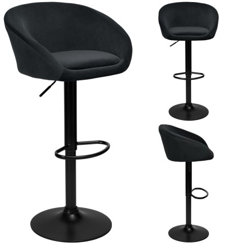 Hoker barowy Paterson czarny Velvet Hoker barowy Paterson czarny Velvet