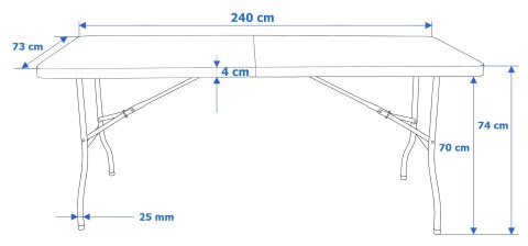 Stół cateringowy IMPRO składany w walizkę 240 cm czarny Stół cateringowy IMPRO składany w walizkę 240 cm czarny