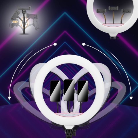 Lampa pierścieniowa LUMO LED RGB ring do filmów zdjęć makijażu Lampa pierścieniowa LUMO LED RGB ring do filmów zdjęć makijażu
